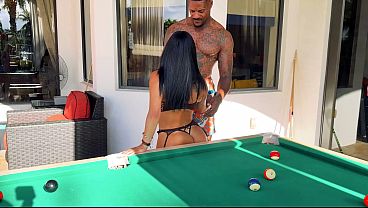 Petite Hottie Takes A Massive Dick On The Pool Table! Jason Luv V Egypt